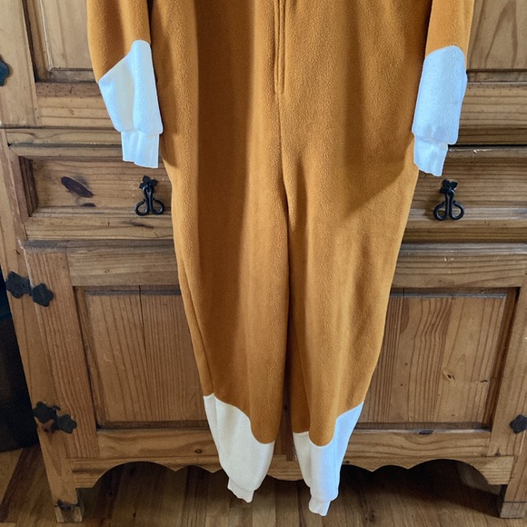 Women Funziez brown white dog one piece hooded costume pajamas size S - Picture 3 of 12